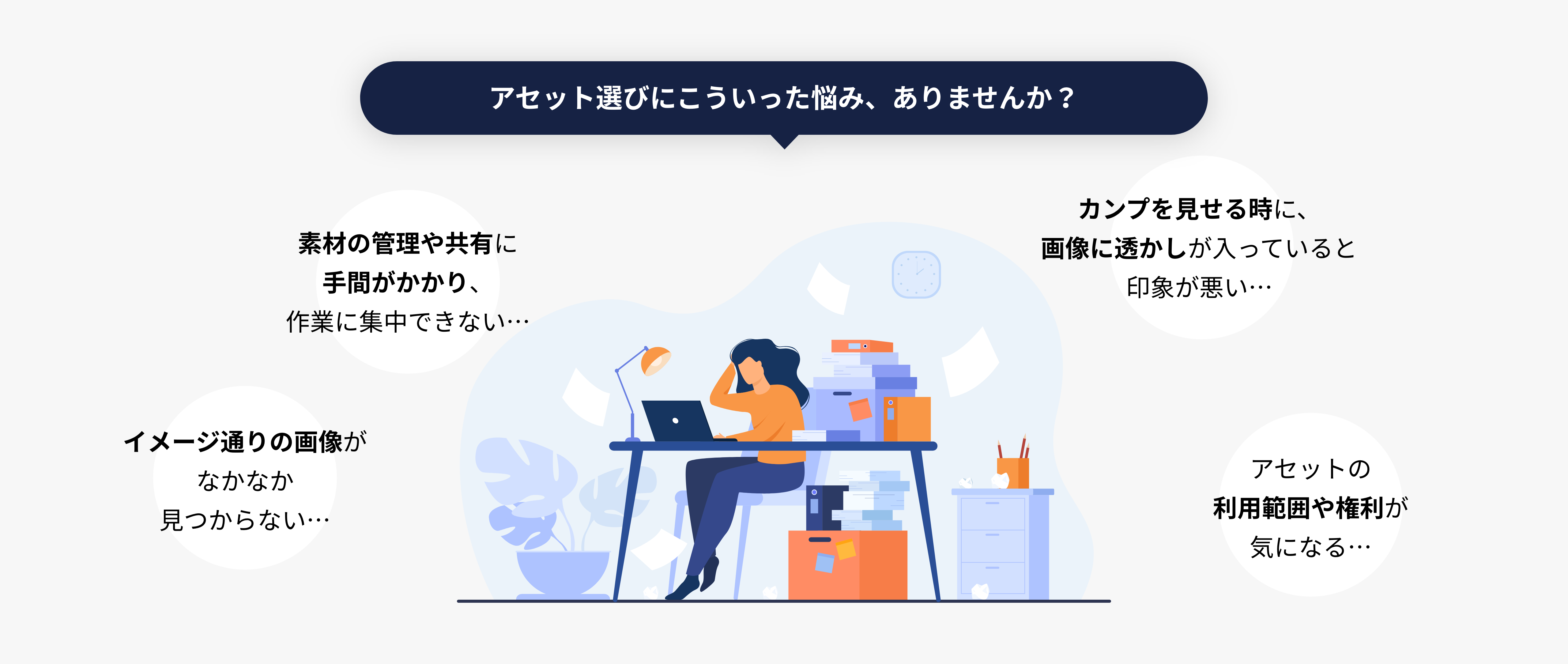 アセット選びにこういった悩み、ありませんか？